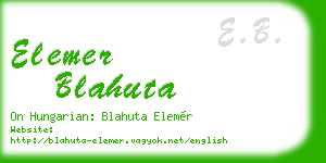 elemer blahuta business card
